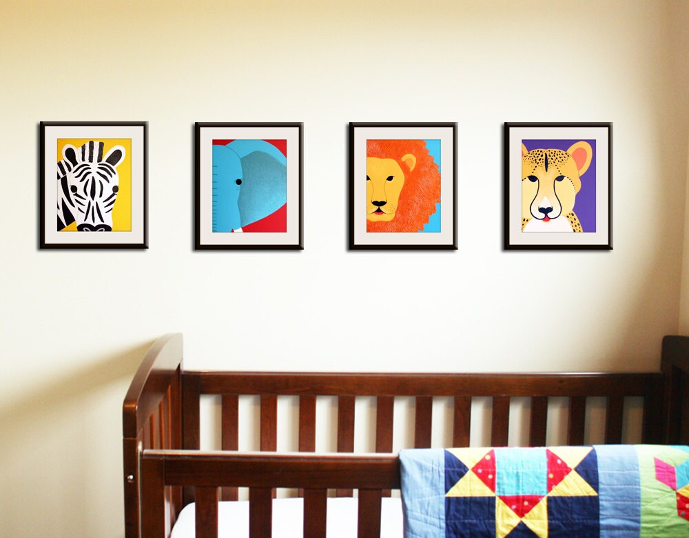 Art for children jungle baby nursery. Safari nursery art. Art Etsy