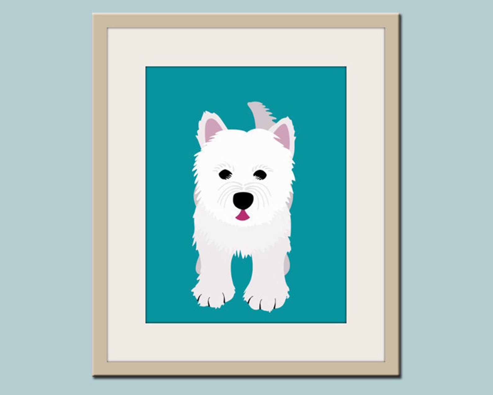 Westie Dog Art Print. Nursery Wall Art Print. West Highland Etsy
