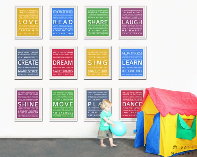 Word Art Wall Art for Kids. Playroom Prints Playroom Wall Art Etsy