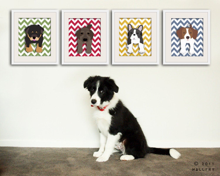 Kids Wall Art Puppy Dog Print. Puppy Dog Nursery Artwork for | Etsy