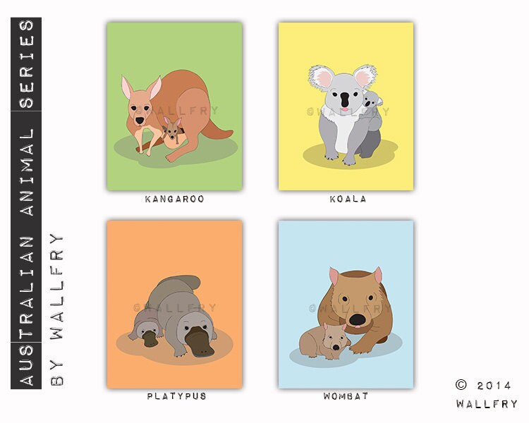 Australian Animal Nursery Art. Outback Nursery Prints. Aussie Etsy