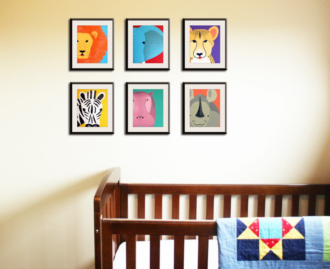 Nursery Art Safari Animal Prints for Baby / Child. Pictures of Etsy