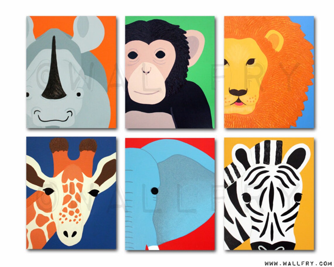 Art for Children Jungle Baby Nursery. Safari Nursery Art. Art Etsy