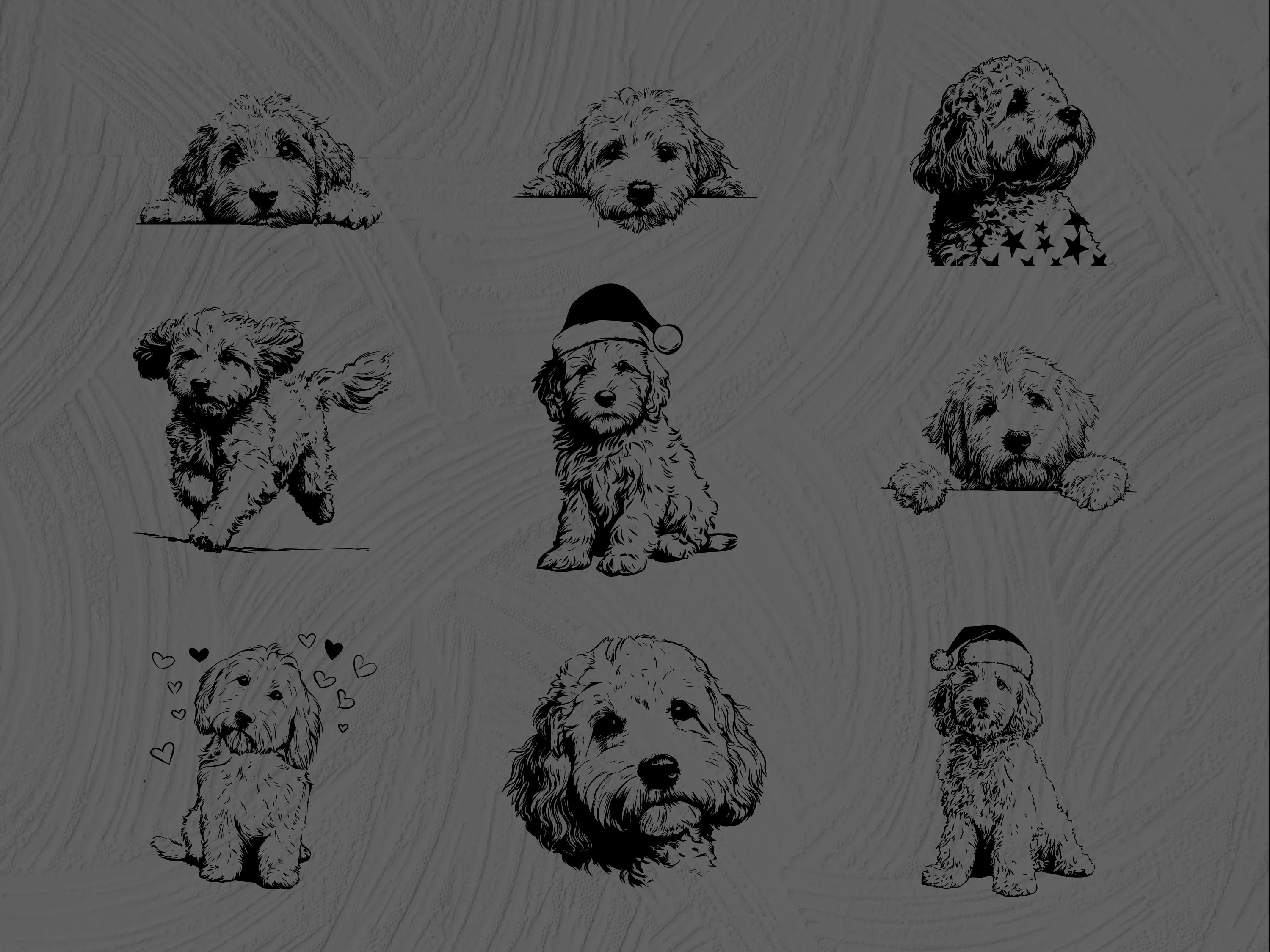 Cockapoo Design Cockapoo Silhouette SVG PNG Bundle, Dog Breed Puppy Pet Clipart Vector ...
