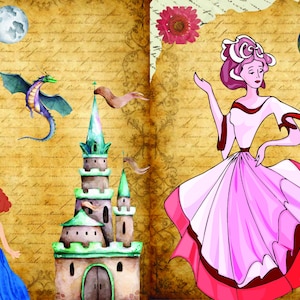 Fairy Tale Junk Journal Kit | Magical Printable Pages & Ephemera Inspired by Disney for Scrapbooking and Journals