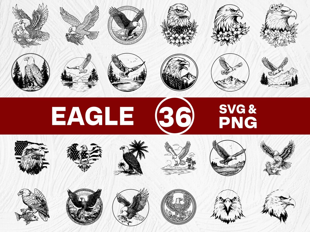 Eagle SVG PNG Bundle, Bald Eagle Clipart, Cricut Cut File - Etsy Canada