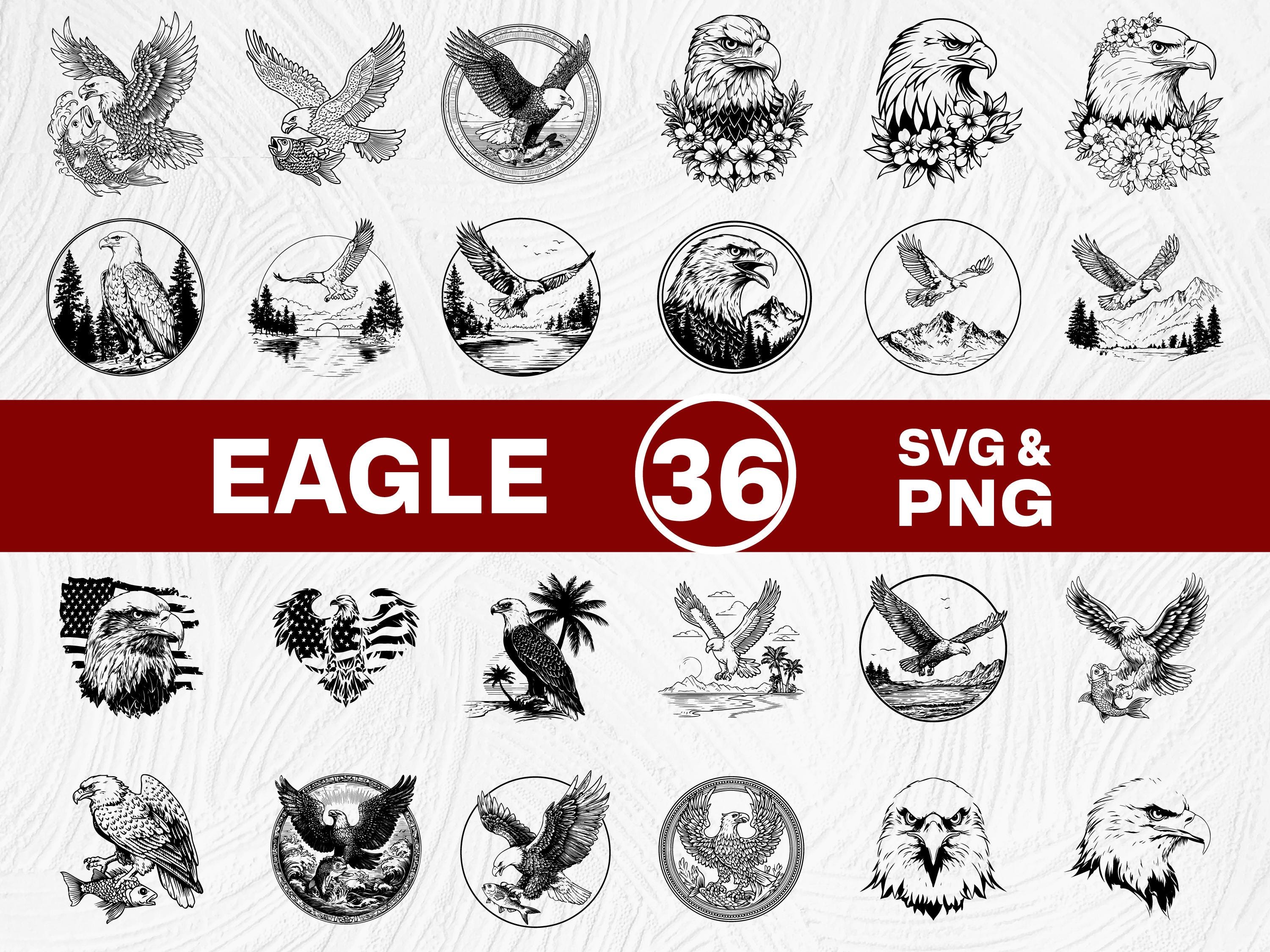 Eagle SVG PNG Bundle, Bald Eagle Clipart, Cricut Cut File - Etsy Canada
