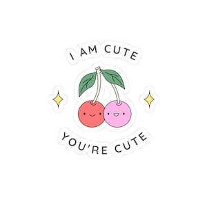 Personalized Cherry Kiss-Cut Stickers, Fun Stickers for Laptop, Cute Decor, Gifts for Friends, Kawaii Stationery, Playful Stickers