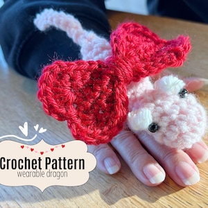 Crochet Tiny Dragon Ring Pattern – Wearable Coquette Wings (PDF Pattern)