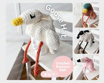 CROCHET HAT PATTERN Bundle — Goose Hat, Instant Download