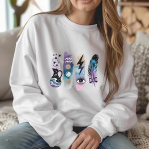 Aquarius Zodiac Boho Tee, Celestial Aquarius Shirt, Oversized T-shirt, Astrology, Horoscope, Birthday Gift, Gift For Her, Astrology Lover