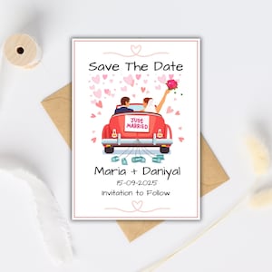 Save the Date & Ceremony Einladung Vorlage, Elegante Hochzeitseinladungskarte Canva Vorlage, Minimalistische Hochzeitseinladungen Vorlage