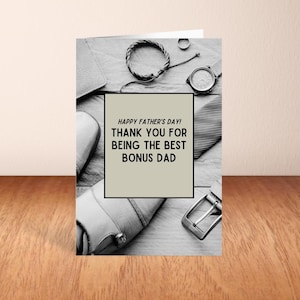 Personalized Father’s Day Card for Him | Dad Greeting Card | Gift for Dad | Stepdad Thank You Card | Happy Father’s Day Gift