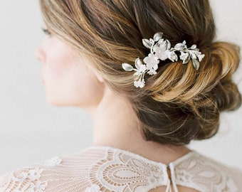 Wedding Hair Accessory, Bridal Headpiece, Wedding Headpiece, Bridal Comb, Floral Bridal Comb, Bridal Hair Piece, Flower Comb - FELICIENNE