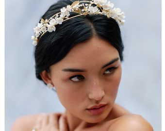 Fleurs d’Amour | Wedding Hair Crown, Wedding Tiara, Floral Bridal Crown