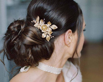 LE LILY | Bridal hair comb, wedding hair comb, gold bridal comb, gold wedding hair comb