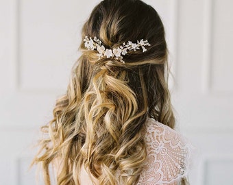 Wedding Hair Vine, Bridal Hair Vine, Gold Hair Vine, Bridal Headpiece, Wedding Headpiece, Gold Bridal Comb, Gold Flower Vine - VIGNETTA