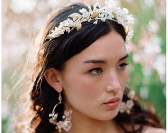 Fleurs et Feuilles | Floral Wedding Crown, Wedding Tiara, Floral Bridal Crown