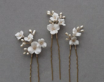 IN THE FALL | floral bridal hair pins, wedding hair pins, floral hair pins, Wedding hairpiece, flower pins