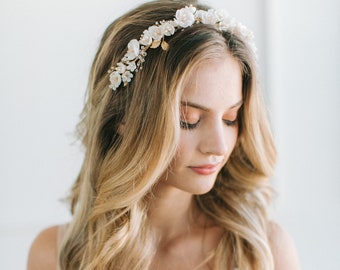 LYSETTE floral weddng headband, wedding headband, bridal headband, floral bridal headband, floral bridal headpiece, floral wedding headpiece