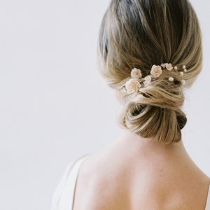 FLIRTING WITH SPRING floral bridal hair pins, wedding hair pins, floral hair pins Wedding hairpiece, flower pins image 1