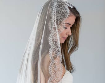 Mantilla Veil, Lace Mantilla Wedding Veil, Wedding Veil, Lace Wedding Veil, Lace Bridal Veil, Lace Mantilla Veil, Lace Bridal Veil