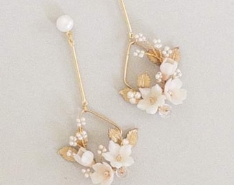 SUMMER MEADOWS | Bridal Earrings, Floral wedding earrings, floral bridal earrings, statement bridal earrings
