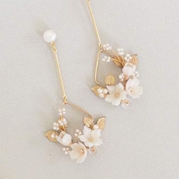 SUMMER MEADOWS | Bridal Earrings, Floral wedding earrings, floral bridal earrings, statement bridal earrings