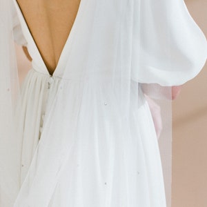 LARA Crystal Bridal Cape, Wedding cape, detachable cape, shoulder cape, cape veil, wedding cape veil, bridal cape veil, bridal coverup image 7
