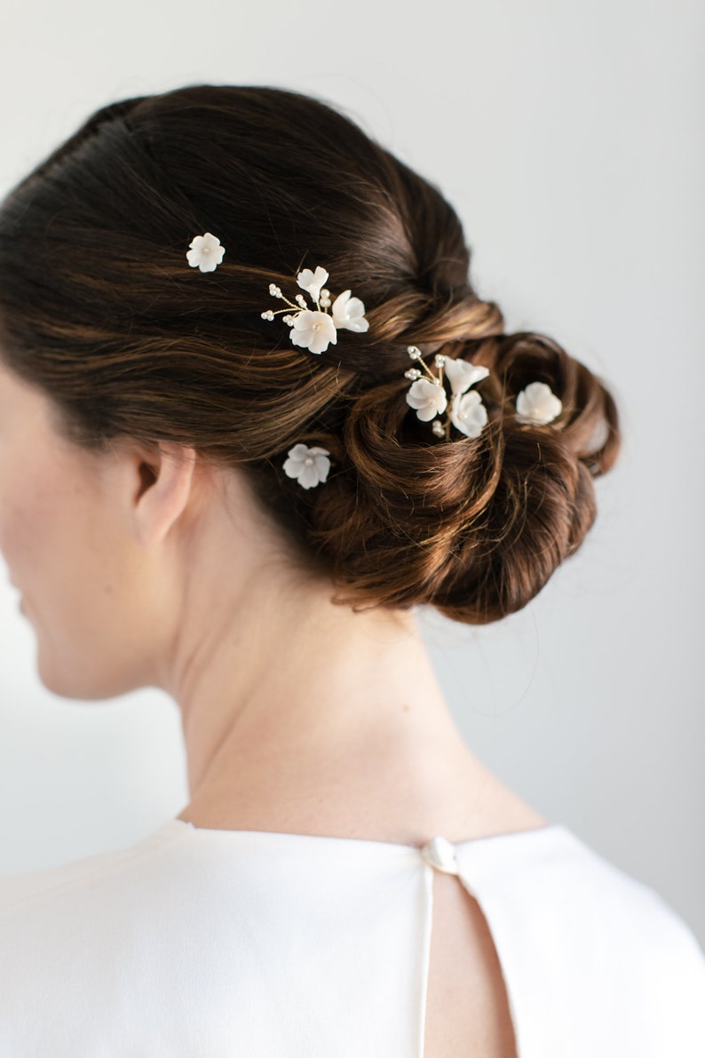 A SPRING AFFAIR floral bridal hair pins, wedding hair pins, floral hair pins Wedding hairpiece, flower pins image 7