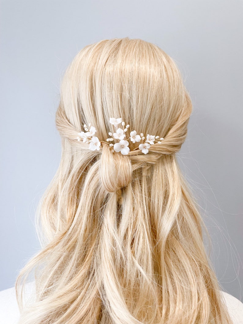 IN THE FALL floral bridal hair pins, wedding hair pins, floral hair pins, Wedding hairpiece, flower pins image 10