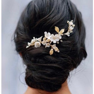 Floria Bridal hair comb, wedding hair comb, floral headpiece image 5