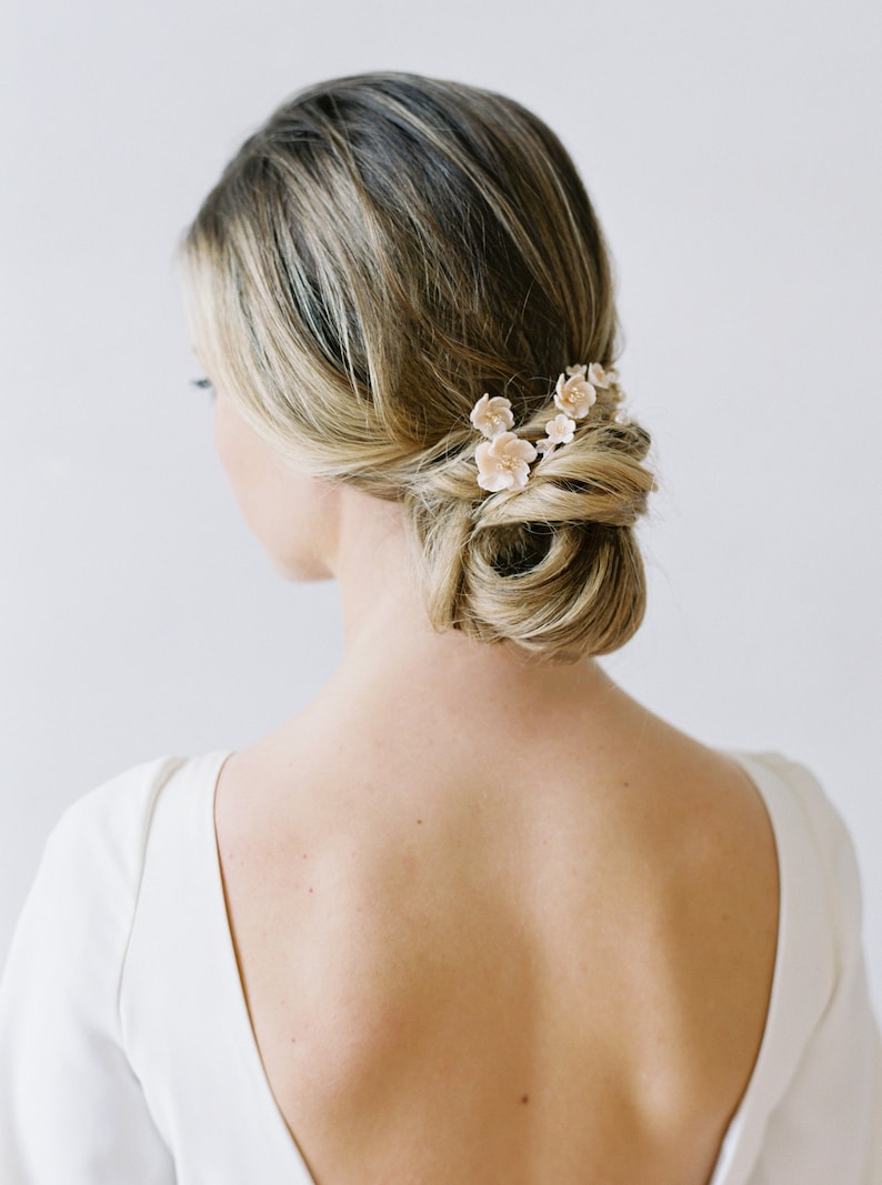 FLIRTING WITH SPRING floral bridal hair pins, wedding hair pins, floral hair pins Wedding hairpiece, flower pins image 3