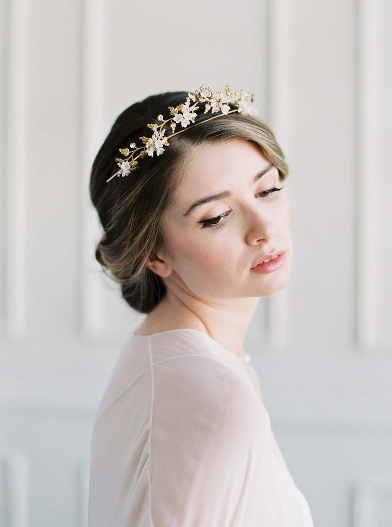 Delicate Flower Crown Bridal Crown Bridal Tiara Tiara Etsy