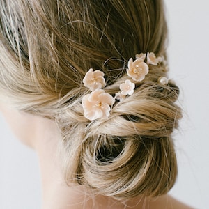 FLIRTING WITH SPRING floral bridal hair pins, wedding hair pins, floral hair pins Wedding hairpiece, flower pins image 2