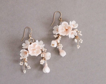 NOVEMBER FLEURS Bridal Earrings | Floral wedding earrings, floral bridal earrings, statement bridal earrings