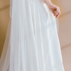 LARA Crystal Bridal Cape, Wedding cape, detachable cape, shoulder cape, cape veil, wedding cape veil, bridal cape veil, bridal coverup image 9