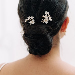 IN THE FALL floral bridal hair pins, wedding hair pins, floral hair pins, Wedding hairpiece, flower pins image 4