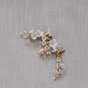 Floria Bridal hair comb, wedding hair comb, floral headpiece image 6