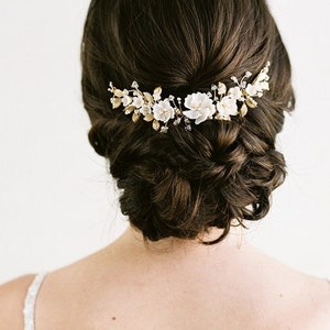 PIVOINE Blumen Hochzeit Kopfschmuck, Hochzeit Kopfschmuck, Braut Haarkamm, Braut Haarschmuck, Blumen Hochzeit Haarkamm