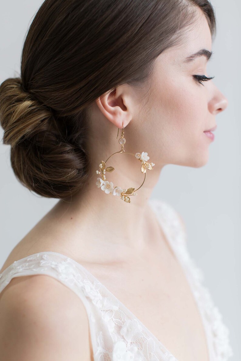 Bridal Statement Earrings Floral Bridal Earrings. Statement Etsy