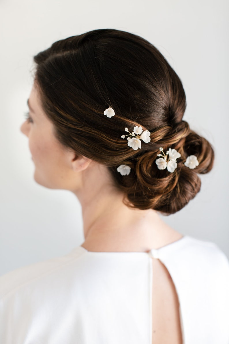 A SPRING AFFAIR floral bridal hair pins, wedding hair pins, floral hair pins Wedding hairpiece, flower pins image 1