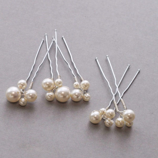 PERLE | Pearl Wedding Hair Pins, Pearl bridal hair pins, Pearl wedding hair pins