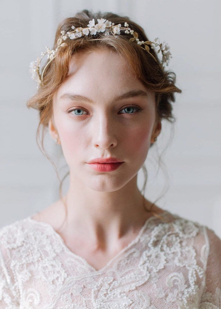 Delicate Floral Crown Flower Bridal Crown Bridal Headpiece - Etsy Australia