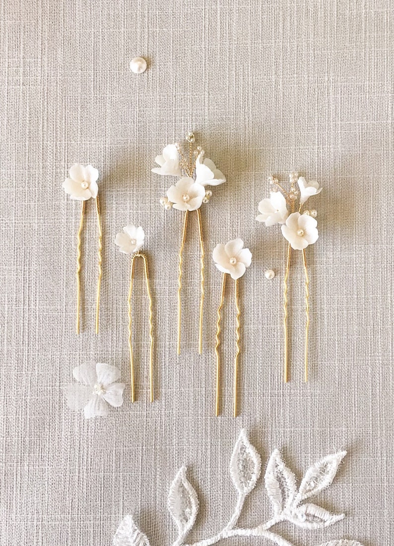 A SPRING AFFAIR floral bridal hair pins, wedding hair pins, floral hair pins Wedding hairpiece, flower pins image 8