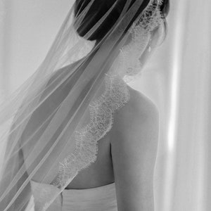 ADRIANNA Lace Wedding Veil Lace Bridal Veil, Mantilla Veil, Long Lace Veil, Veil with Lace image 7