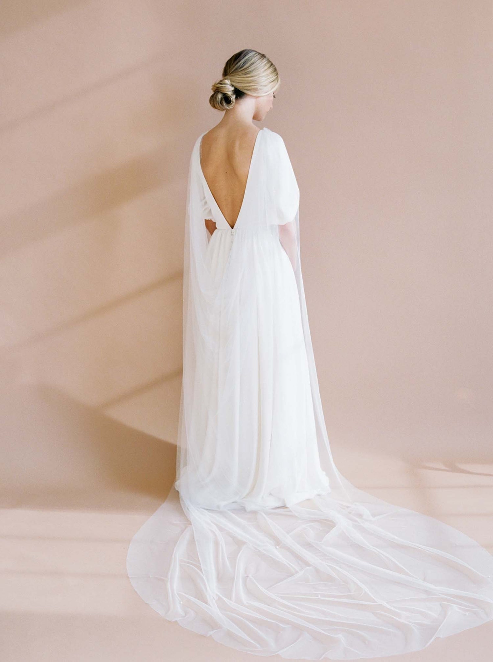 pearl wedding cape