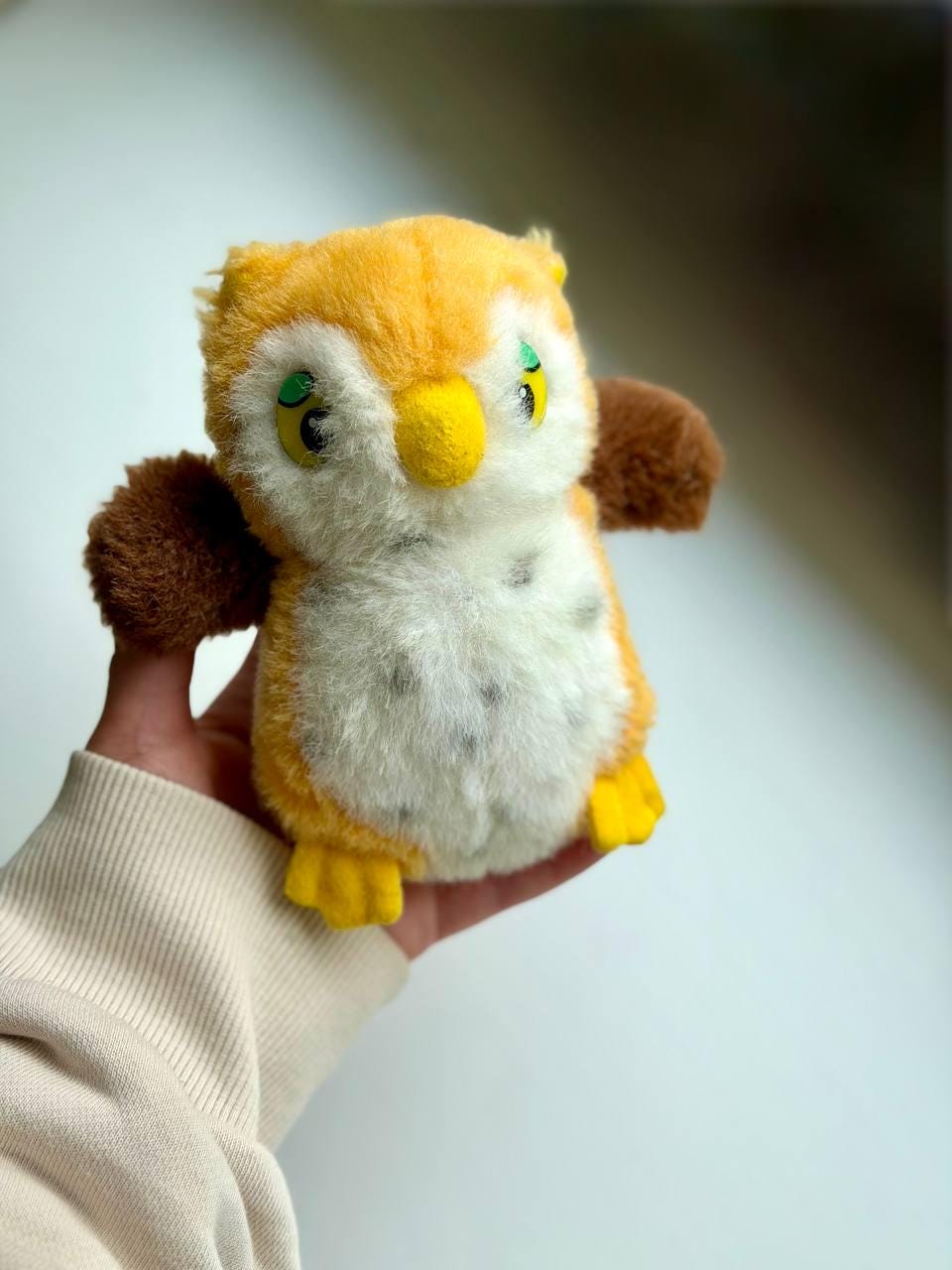 Vintage UBS Bank Owl Plush Mascot 1970s 1980s, SBG Switzerland Promotional Stuffed Animal Toy 5.5&qu