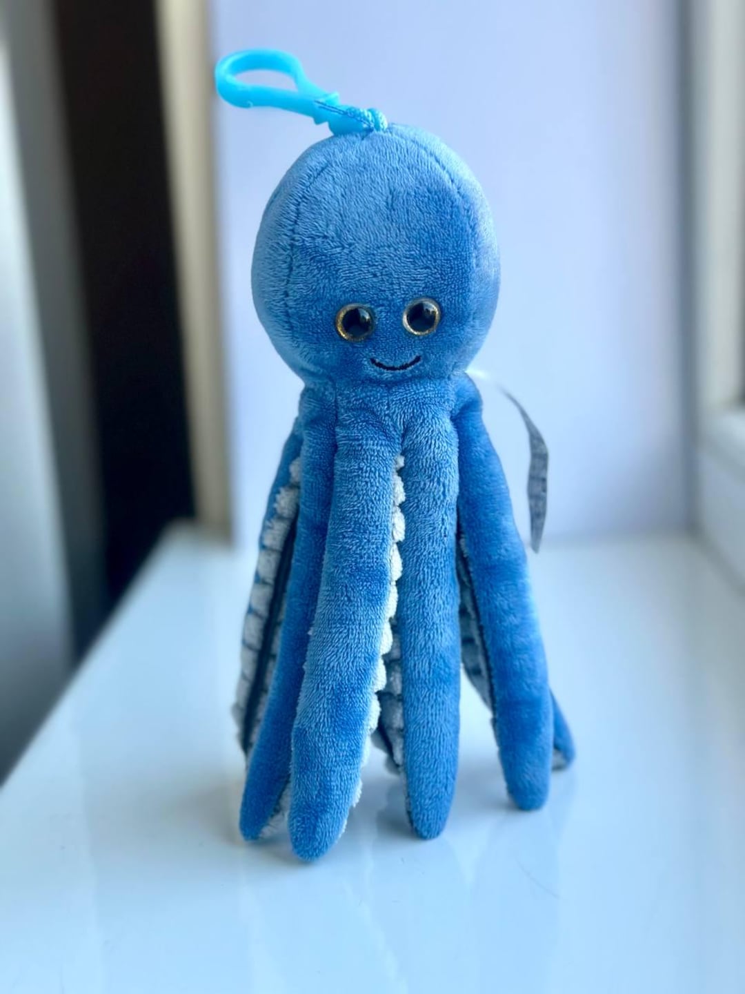 Blue Plush Octopus Keychain: Soft Stuffed Animal Backpack Charm - Etsy