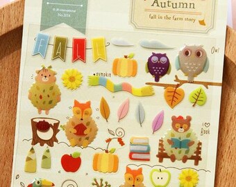 Autumn Fox Gel Deco sticker by Sonia 1 Sheets SS257